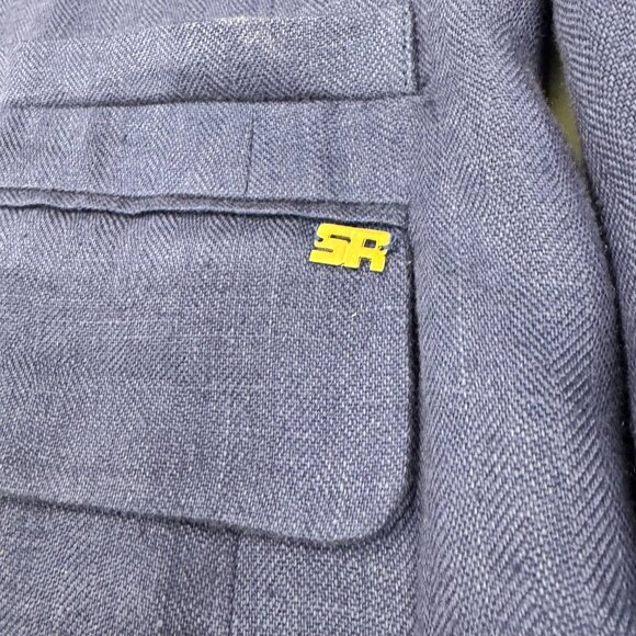 Sonia Rykiel Navy Linen Suit – Blazer & Wide-Leg Pants - Picture 4 of 15